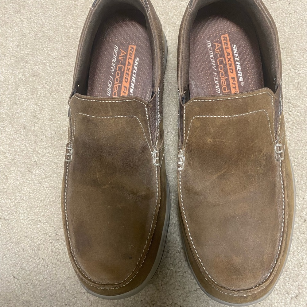 Skechers Tan Slip-On Men's Loafers